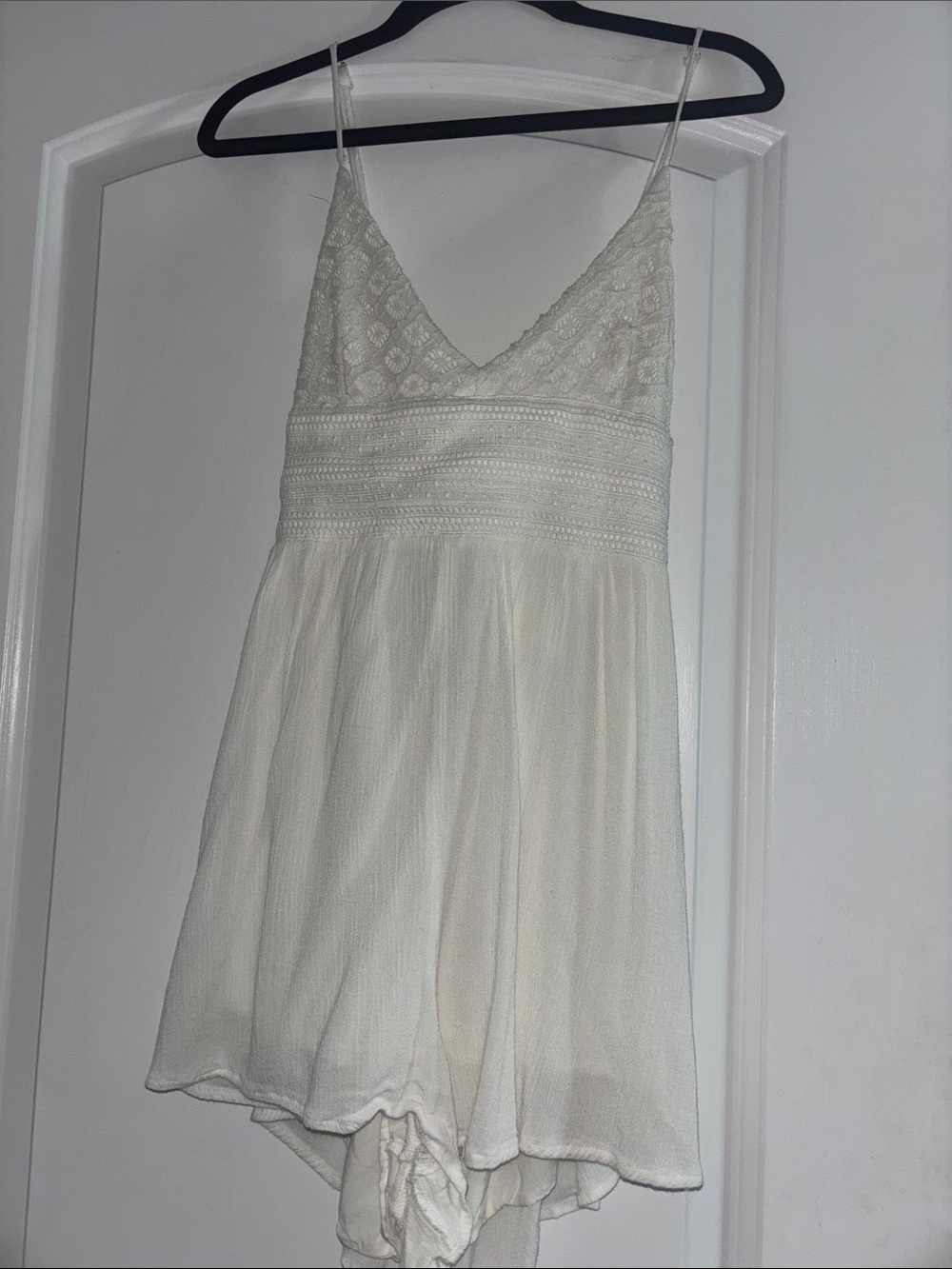 Garage Cream Lace Bodice Spaghetti Strap Dress